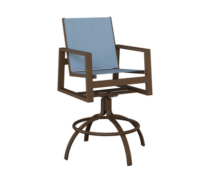 Vida Padded Sling Swivel Bar Chair