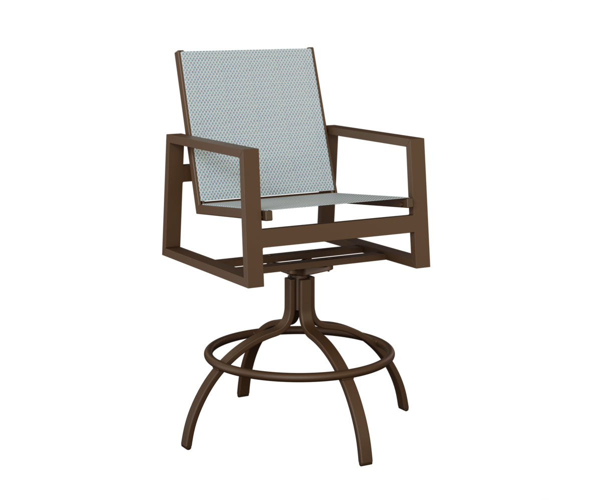 Vida Padded Sling Swivel Bar Chair