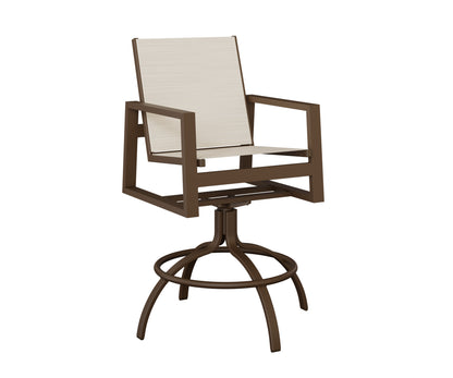 Vida Padded Sling Swivel Bar Chair