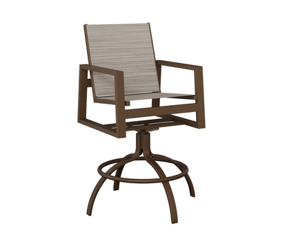 Vida Padded Sling Swivel Bar Chair