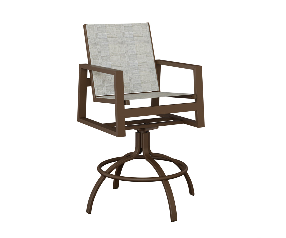 Vida Padded Sling Swivel Bar Chair