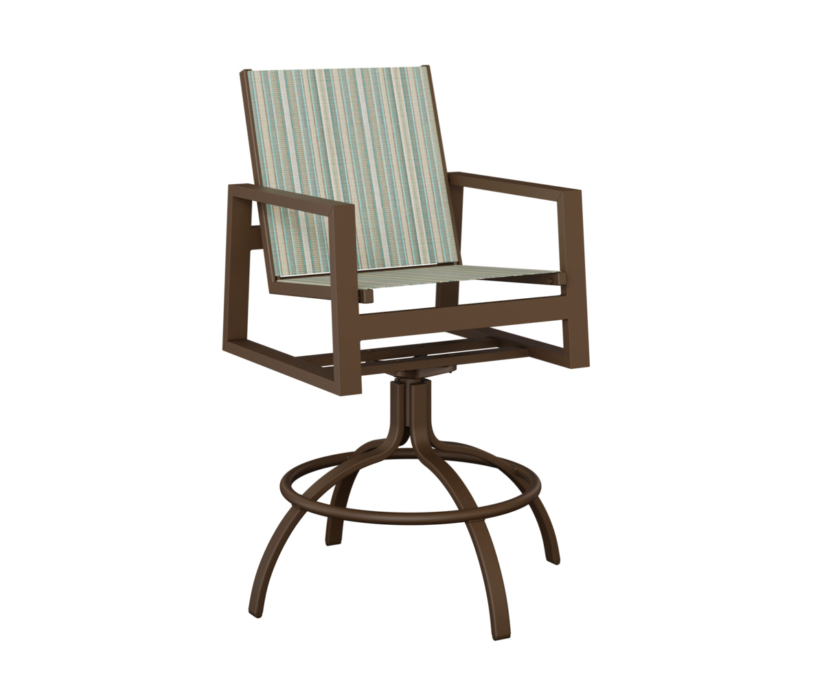 Vida Padded Sling Swivel Bar Chair