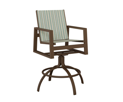 Vida Padded Sling Swivel Bar Chair