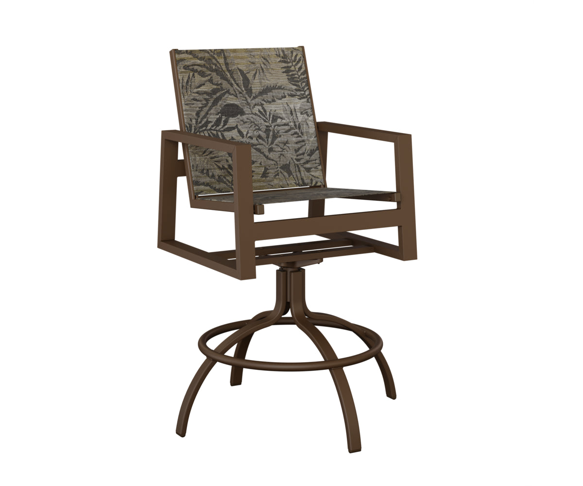 Vida Padded Sling Swivel Bar Chair
