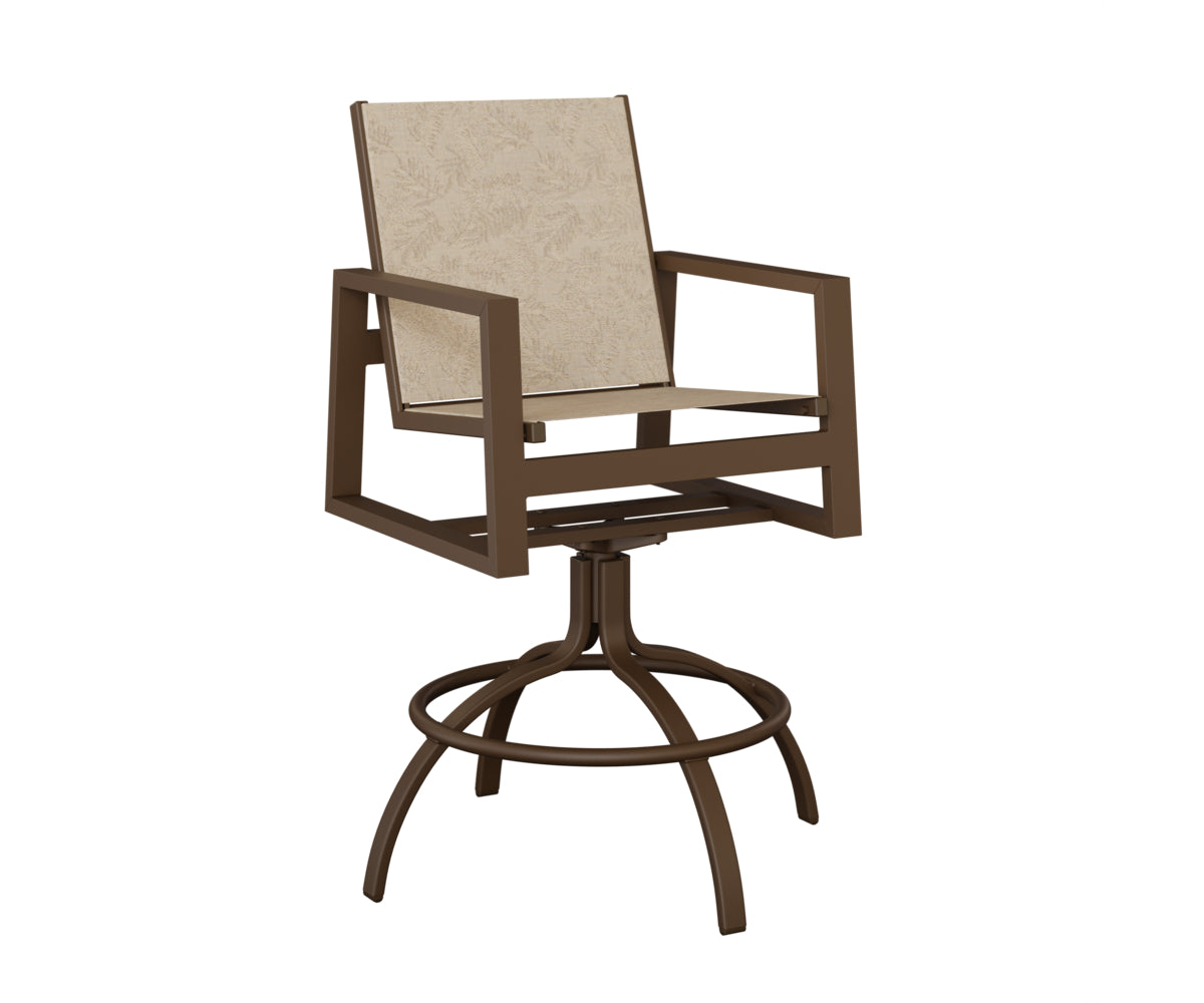 Vida Padded Sling Swivel Bar Chair