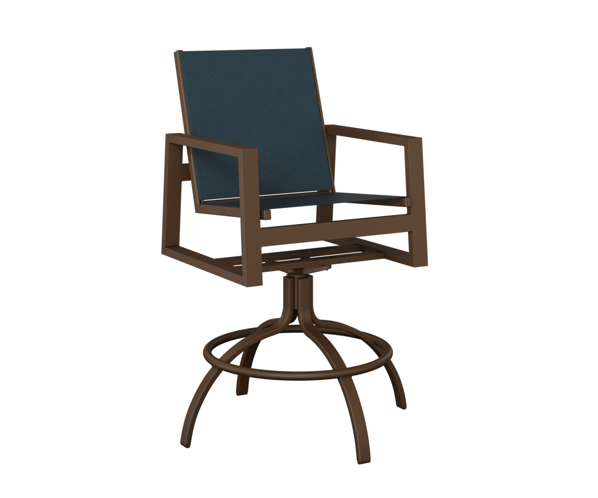 Vida Padded Sling Swivel Bar Chair