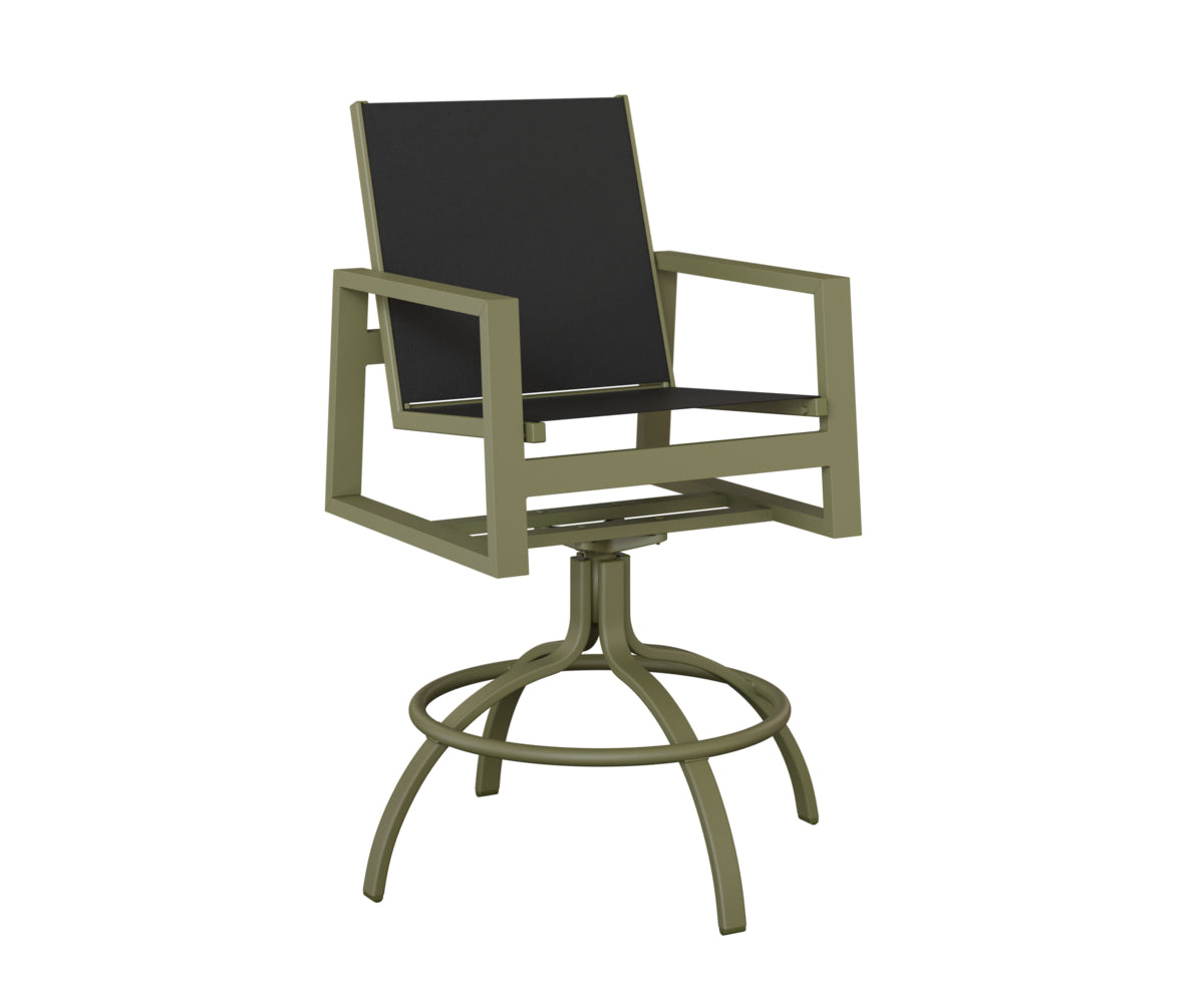 Vida Padded Sling Swivel Bar Chair