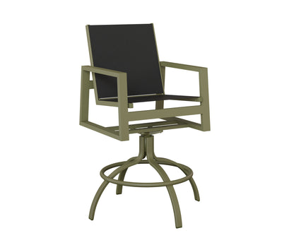 Vida Padded Sling Swivel Bar Chair