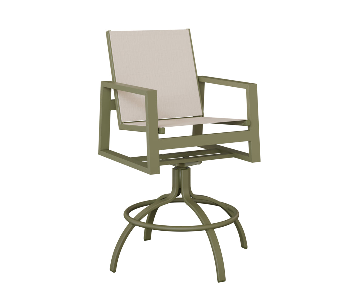 Vida Padded Sling Swivel Bar Chair