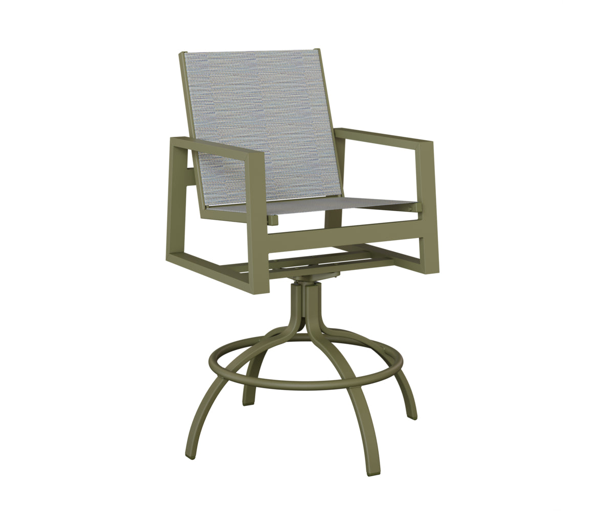 Vida Padded Sling Swivel Bar Chair