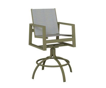 Vida Padded Sling Swivel Bar Chair