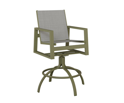 Vida Padded Sling Swivel Bar Chair