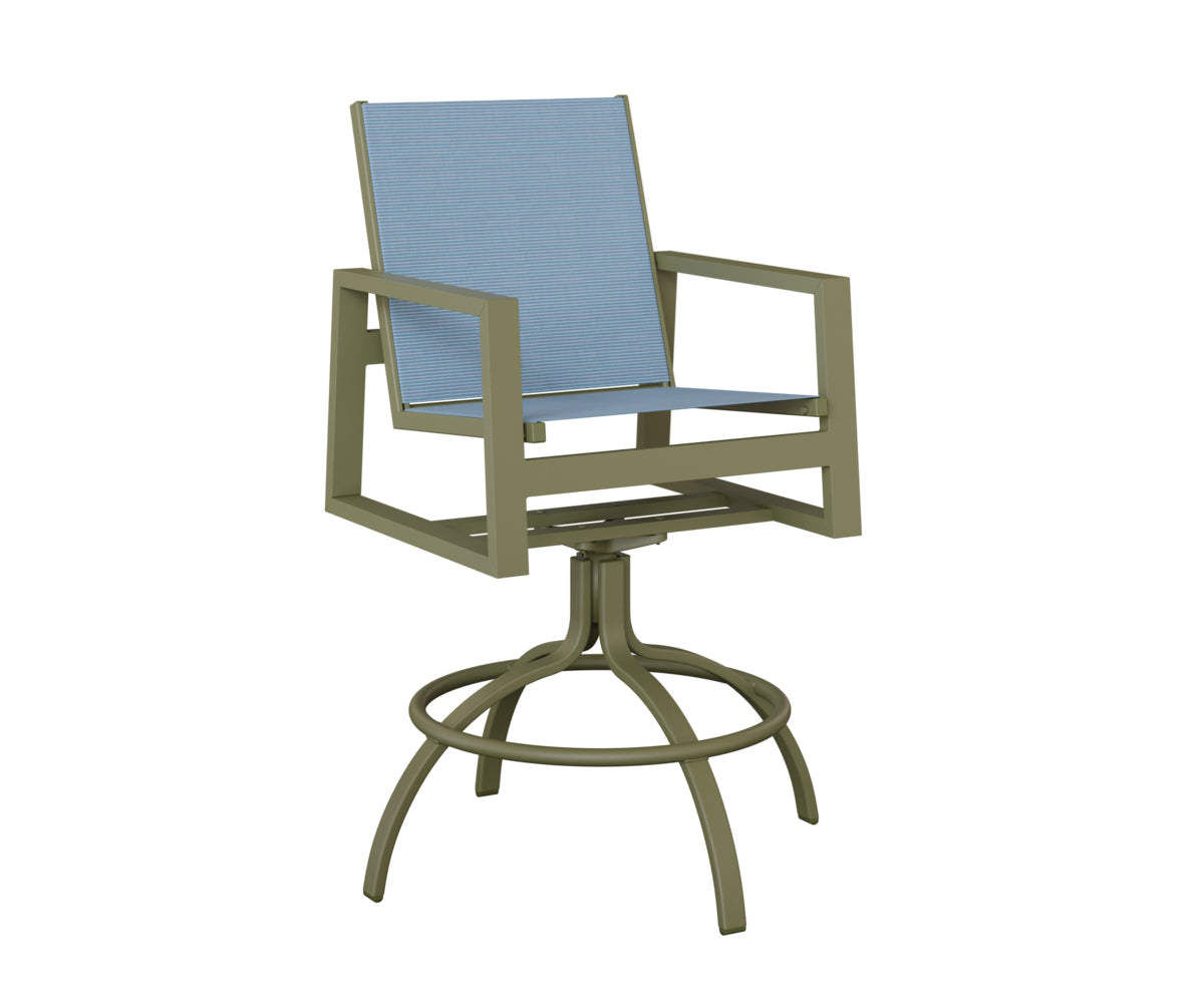 Vida Padded Sling Swivel Bar Chair