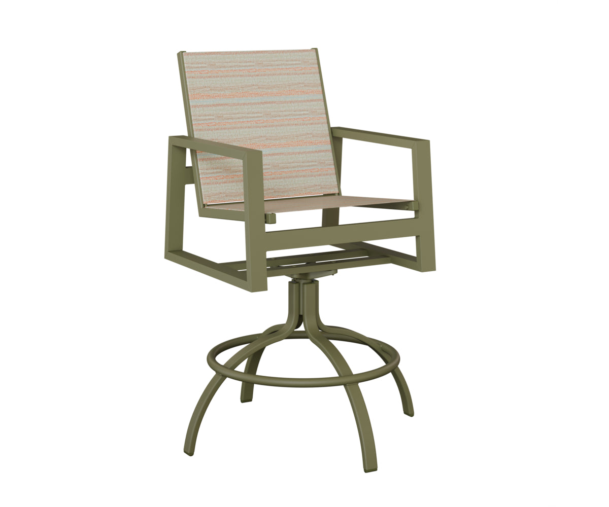 Vida Padded Sling Swivel Bar Chair