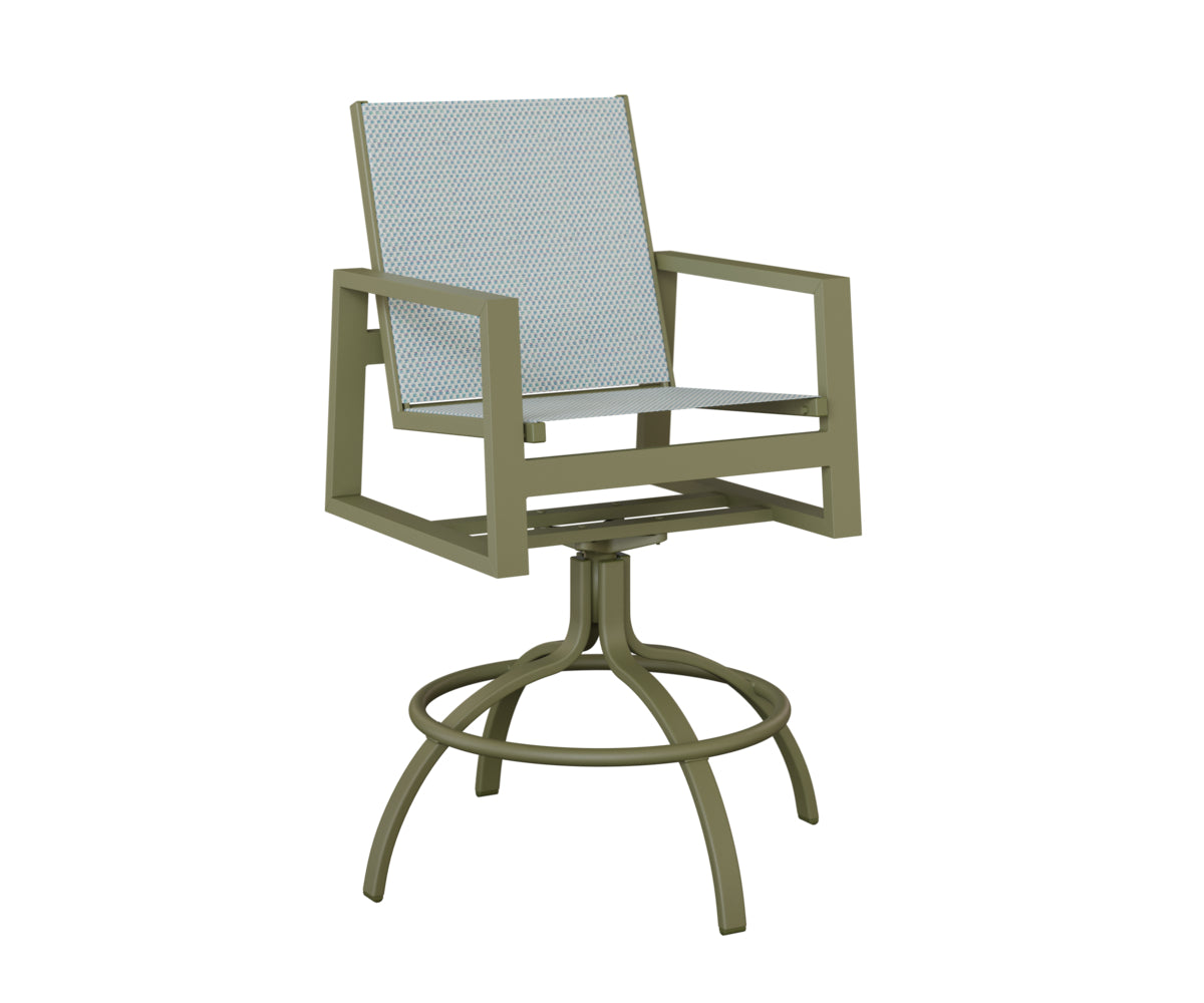 Vida Padded Sling Swivel Bar Chair