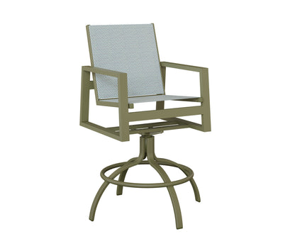 Vida Padded Sling Swivel Bar Chair