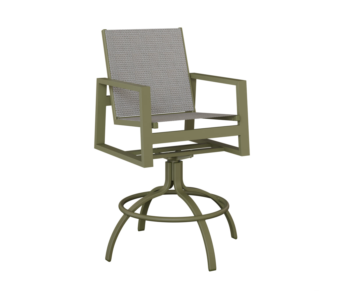 Vida Padded Sling Swivel Bar Chair