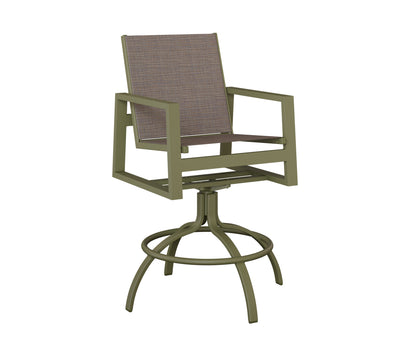 Vida Padded Sling Swivel Bar Chair