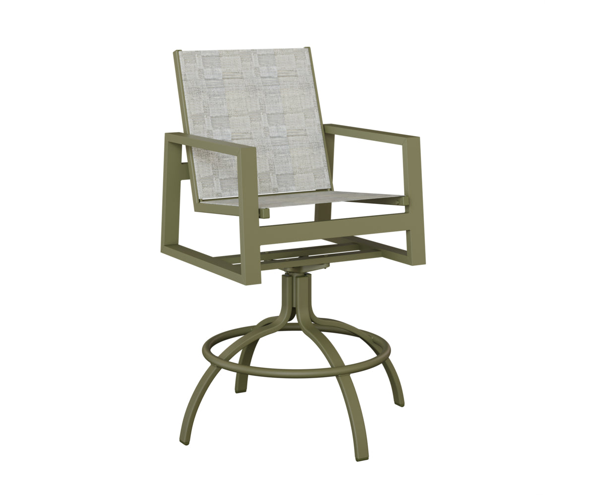 Vida Padded Sling Swivel Bar Chair