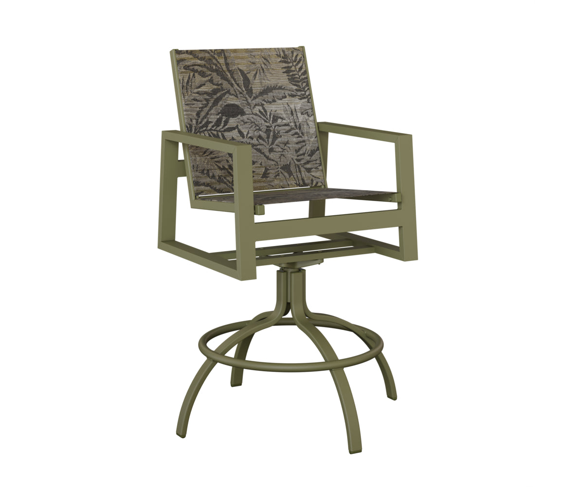 Vida Padded Sling Swivel Bar Chair