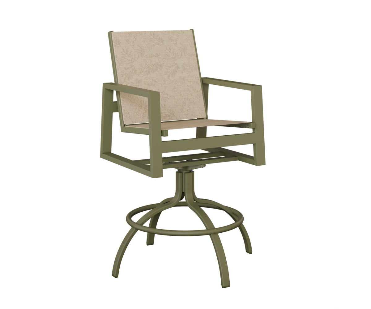Vida Padded Sling Swivel Bar Chair