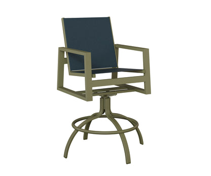 Vida Padded Sling Swivel Bar Chair