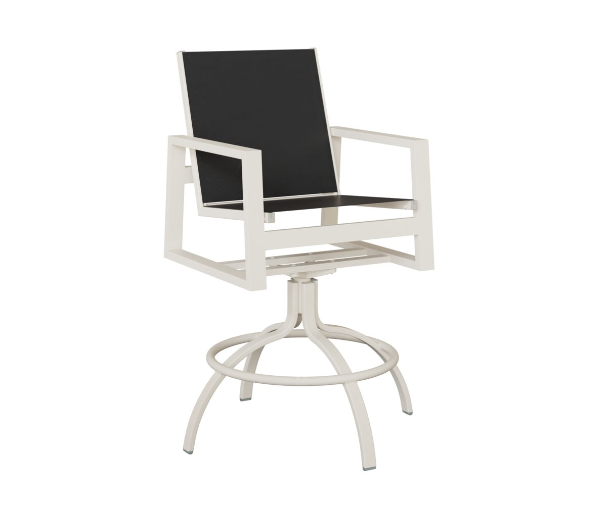 Vida Padded Sling Swivel Bar Chair