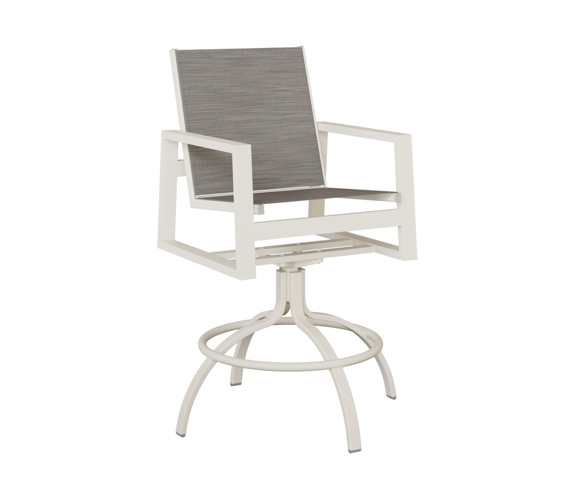 Vida Padded Sling Swivel Bar Chair