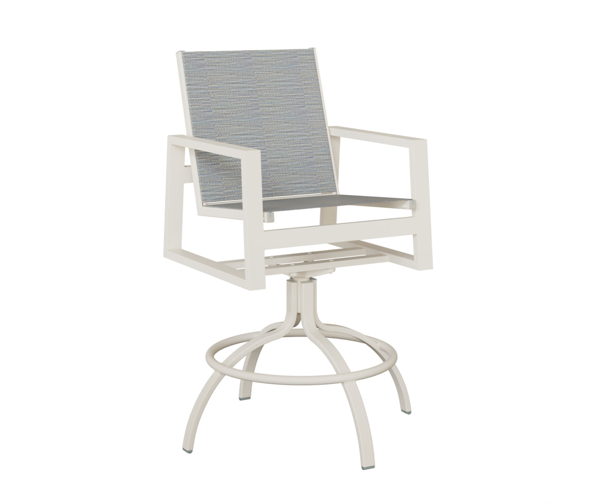 Vida Padded Sling Swivel Bar Chair