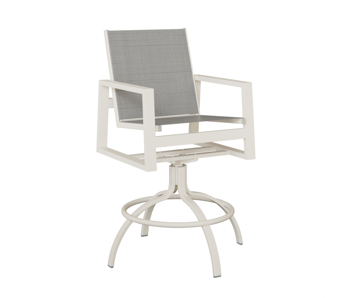 Vida Padded Sling Swivel Bar Chair