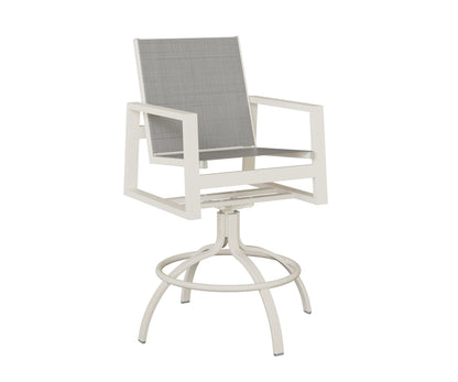 Vida Padded Sling Swivel Bar Chair
