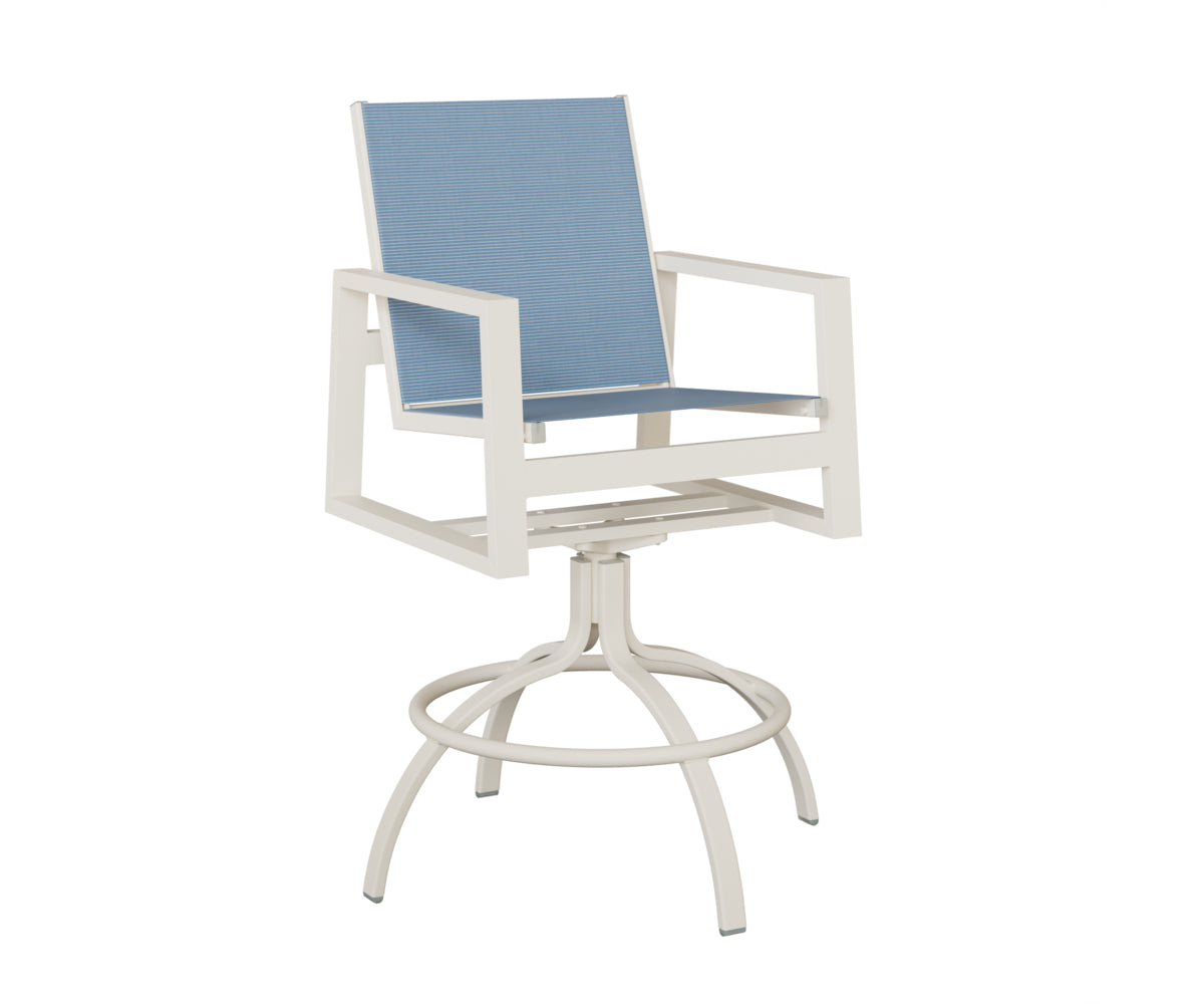 Vida Padded Sling Swivel Bar Chair