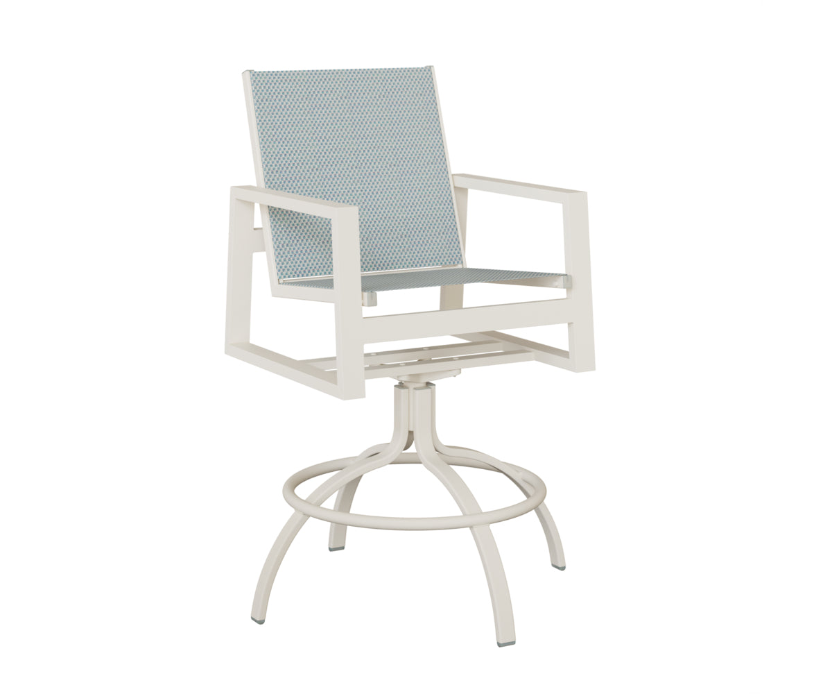 Vida Padded Sling Swivel Bar Chair