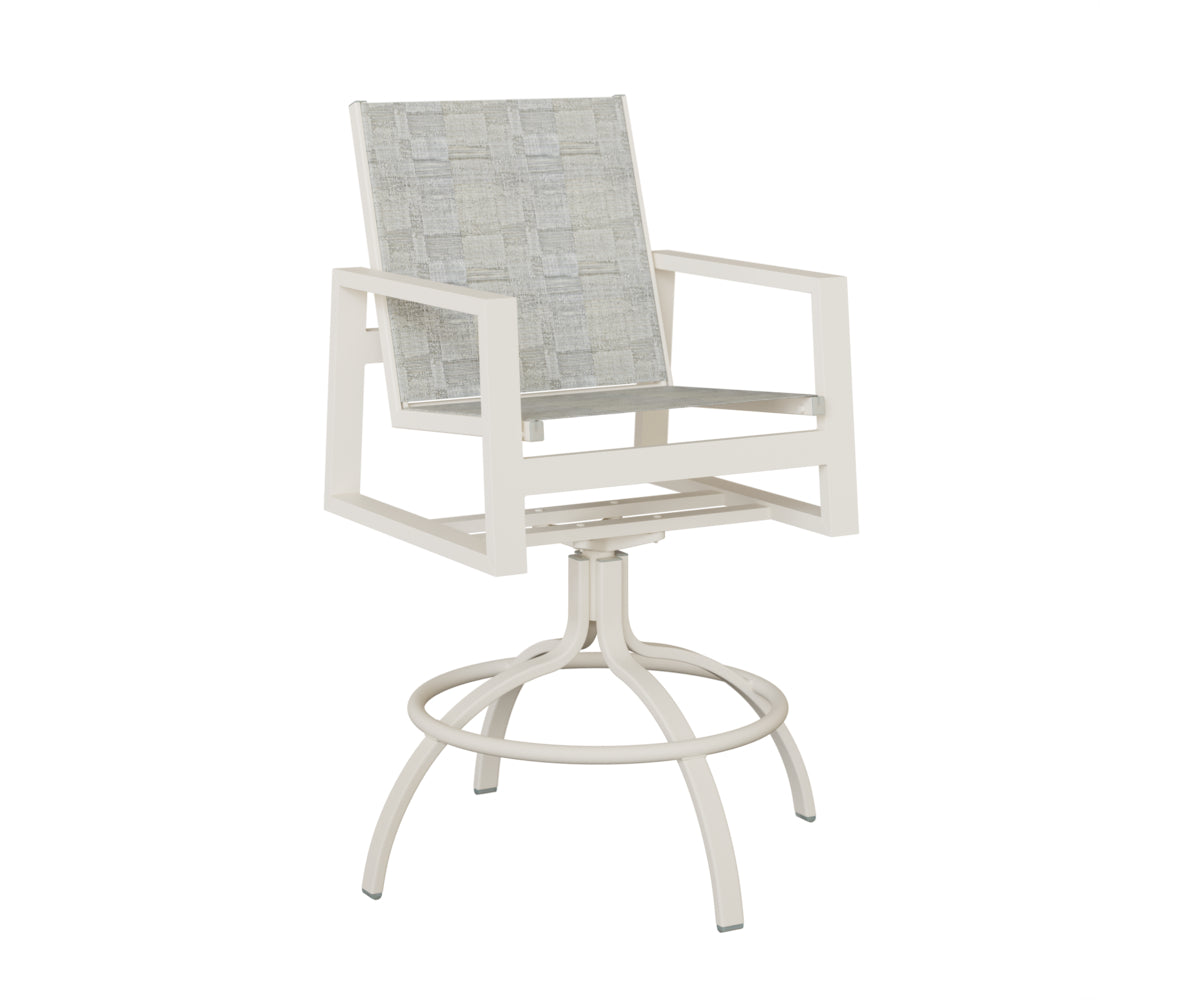 Vida Padded Sling Swivel Bar Chair