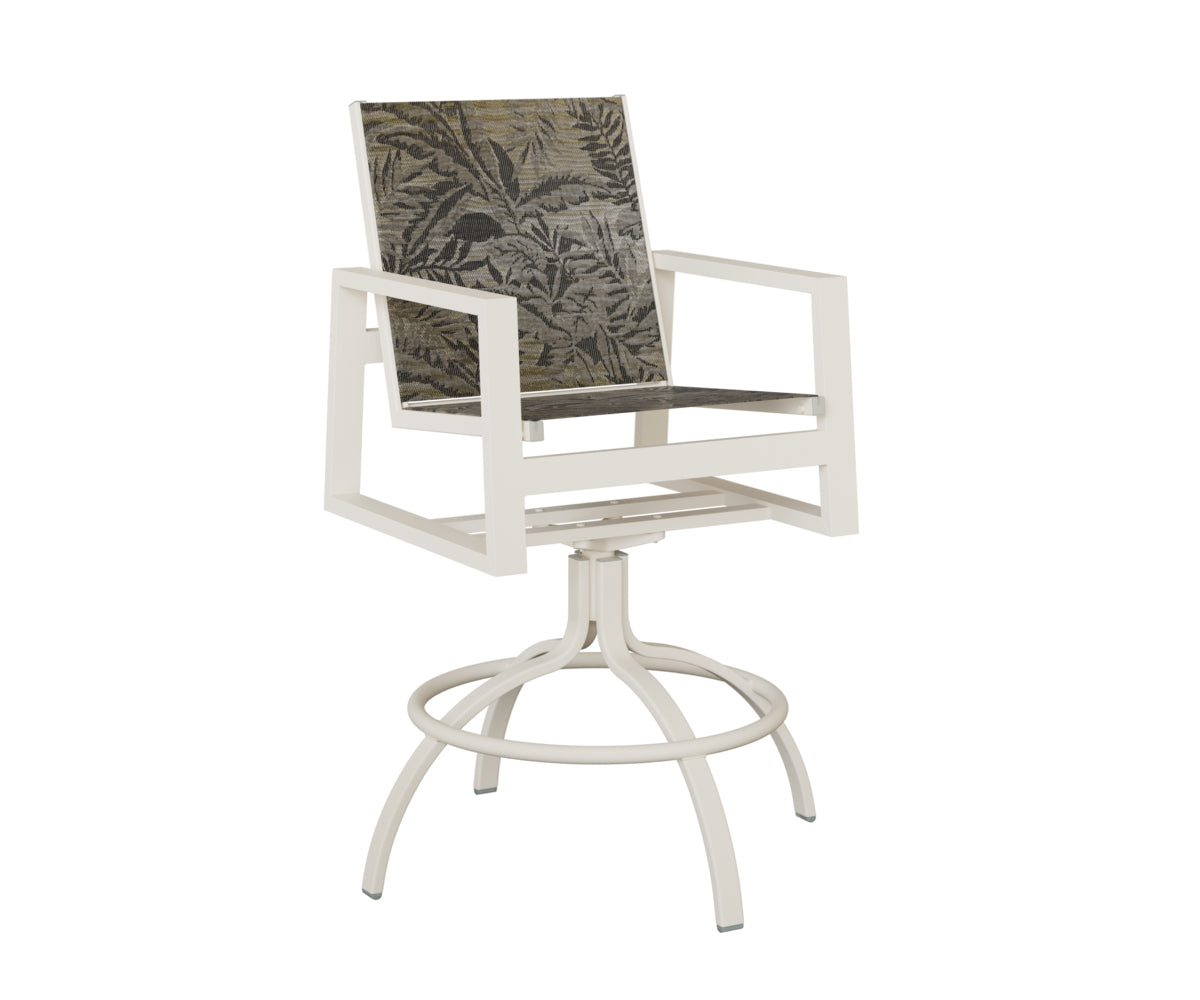 Vida Padded Sling Swivel Bar Chair