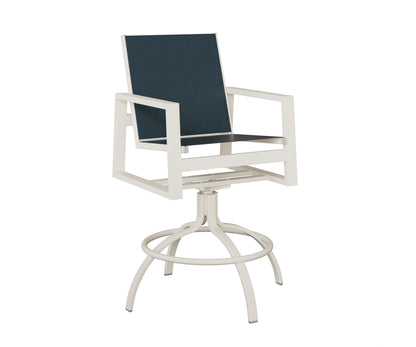 Vida Padded Sling Swivel Bar Chair