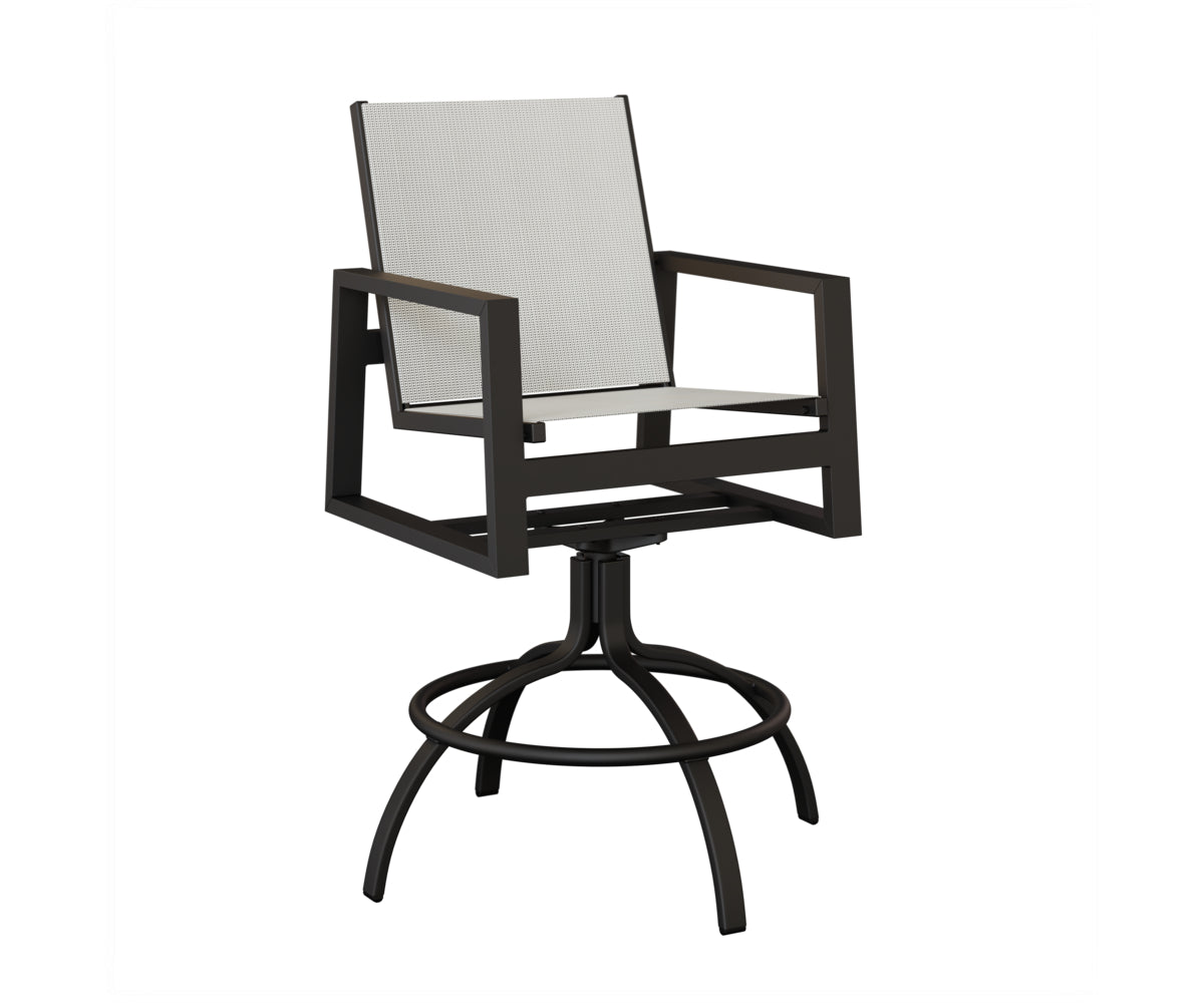 Vida Padded Sling Swivel Bar Chair