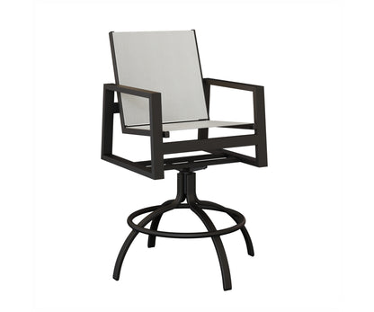 Vida Padded Sling Swivel Bar Chair