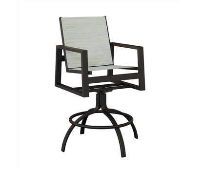 Vida Padded Sling Swivel Bar Chair