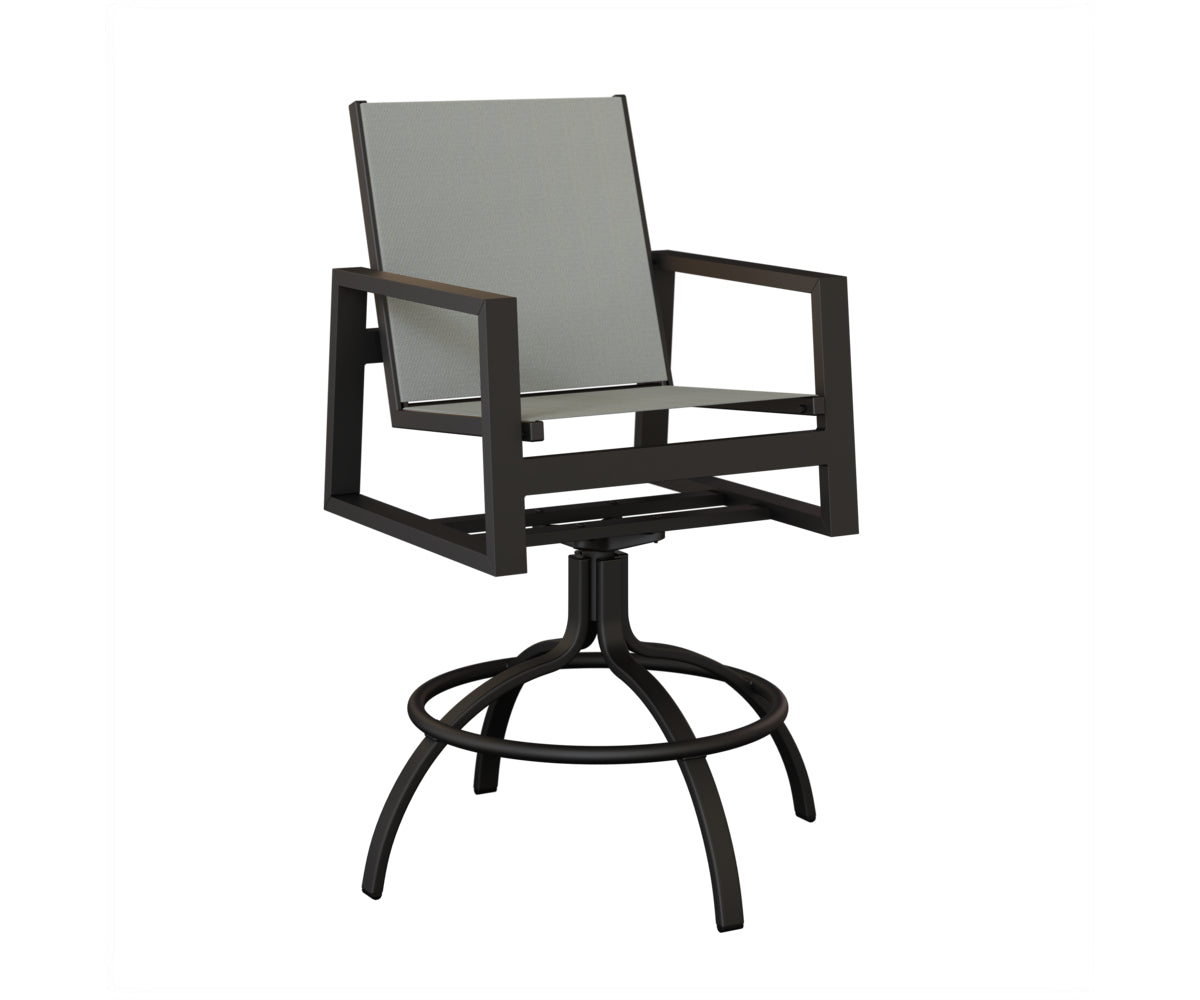 Vida Padded Sling Swivel Bar Chair