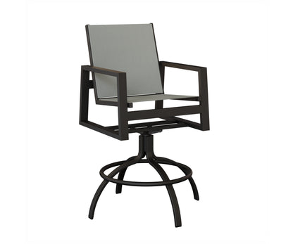 Vida Padded Sling Swivel Bar Chair