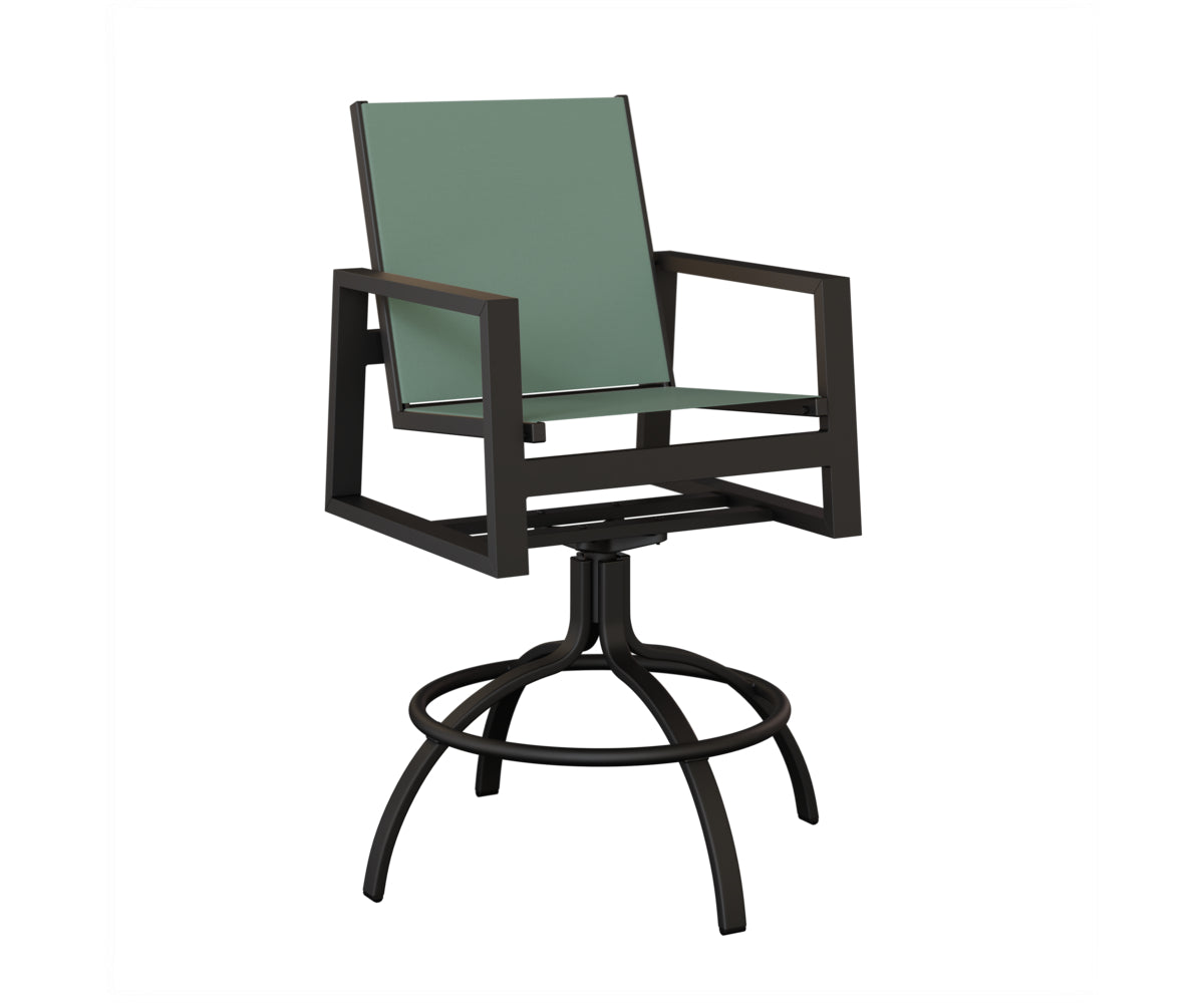 Vida Padded Sling Swivel Bar Chair