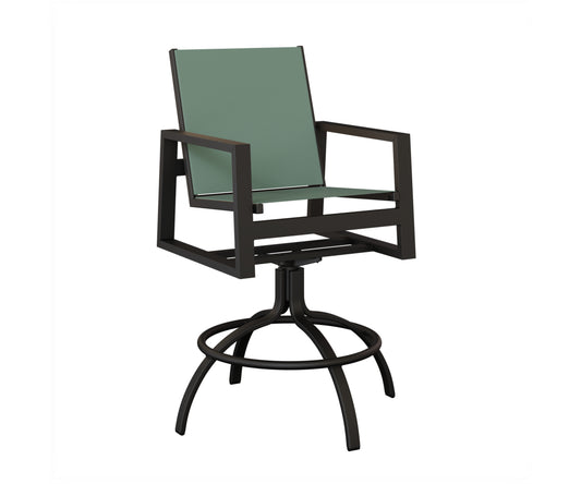 Vida Padded Sling Swivel Bar Chair