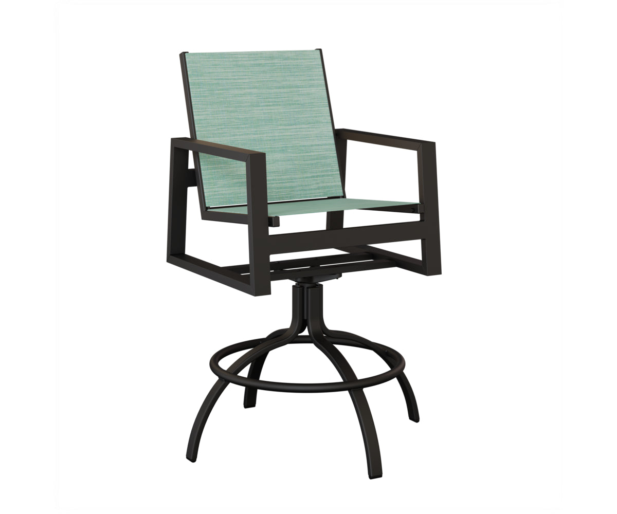 Vida Padded Sling Swivel Bar Chair