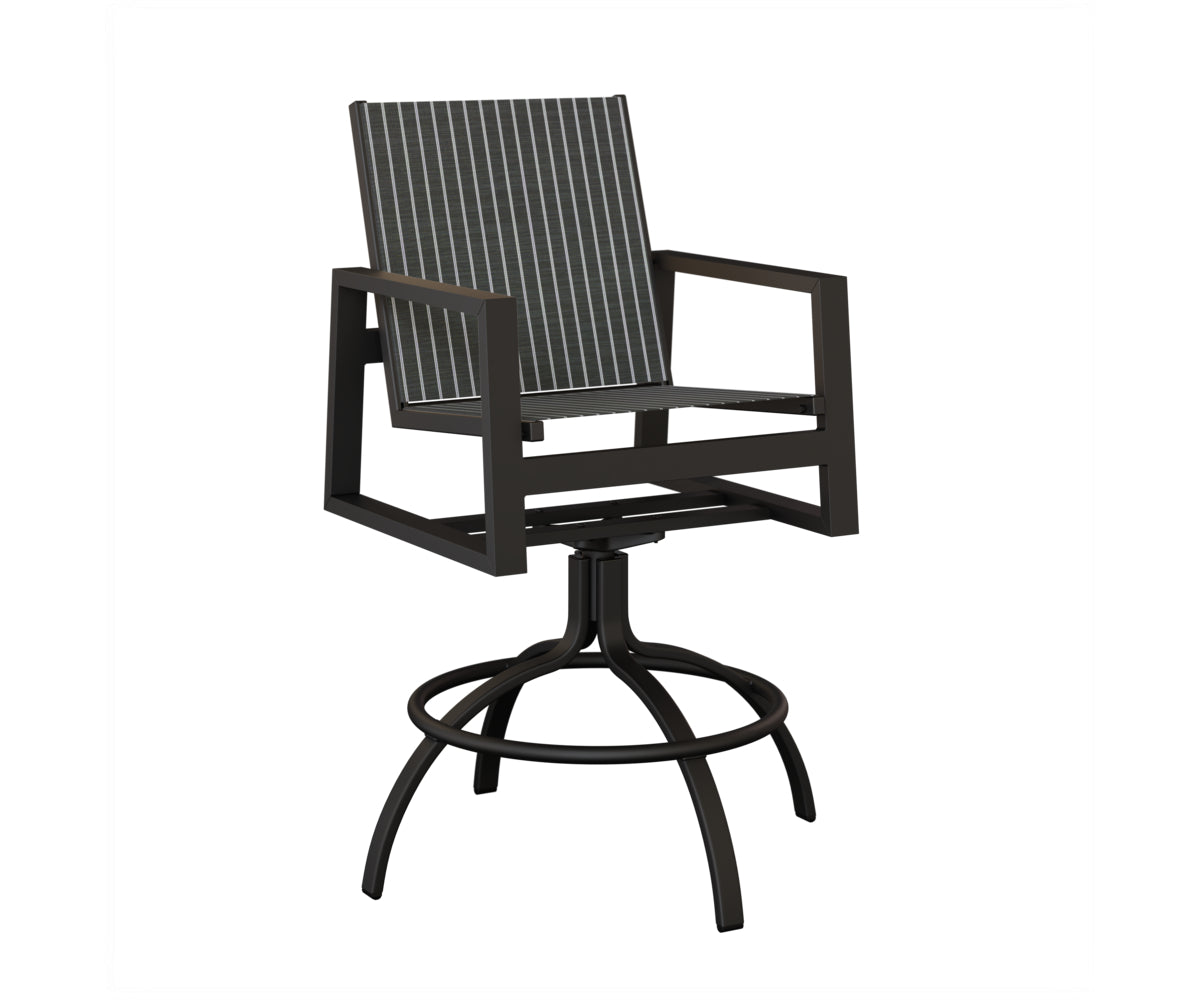 Vida Padded Sling Swivel Bar Chair