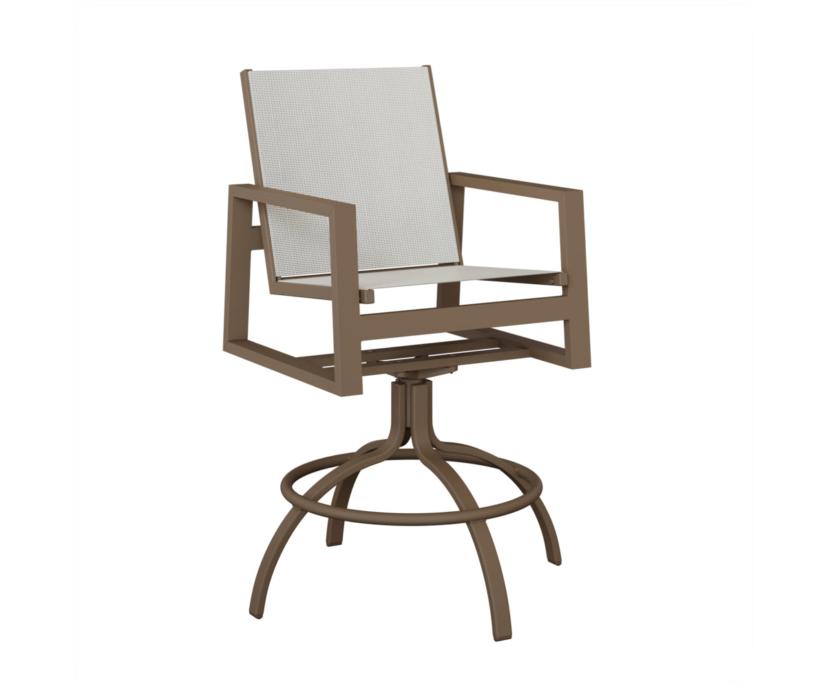 Vida Padded Sling Swivel Bar Chair