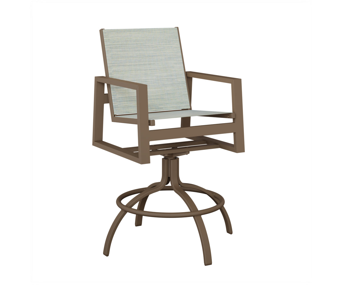 Vida Padded Sling Swivel Bar Chair