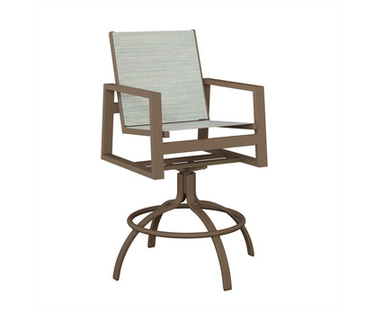 Vida Padded Sling Swivel Bar Chair