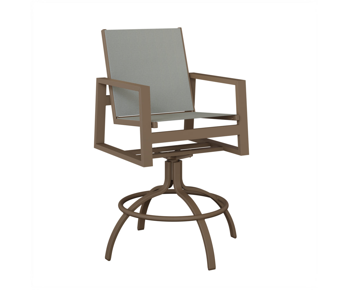Vida Padded Sling Swivel Bar Chair