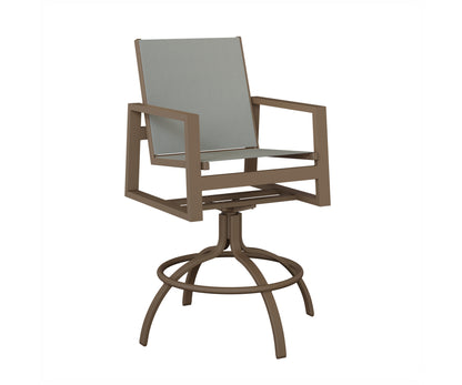 Vida Padded Sling Swivel Bar Chair